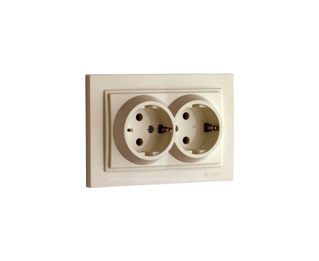 როზეტი ორიანი დამიწებით DESPINA cream - 102-170004-120 — როზეტები და ჩამრთველები